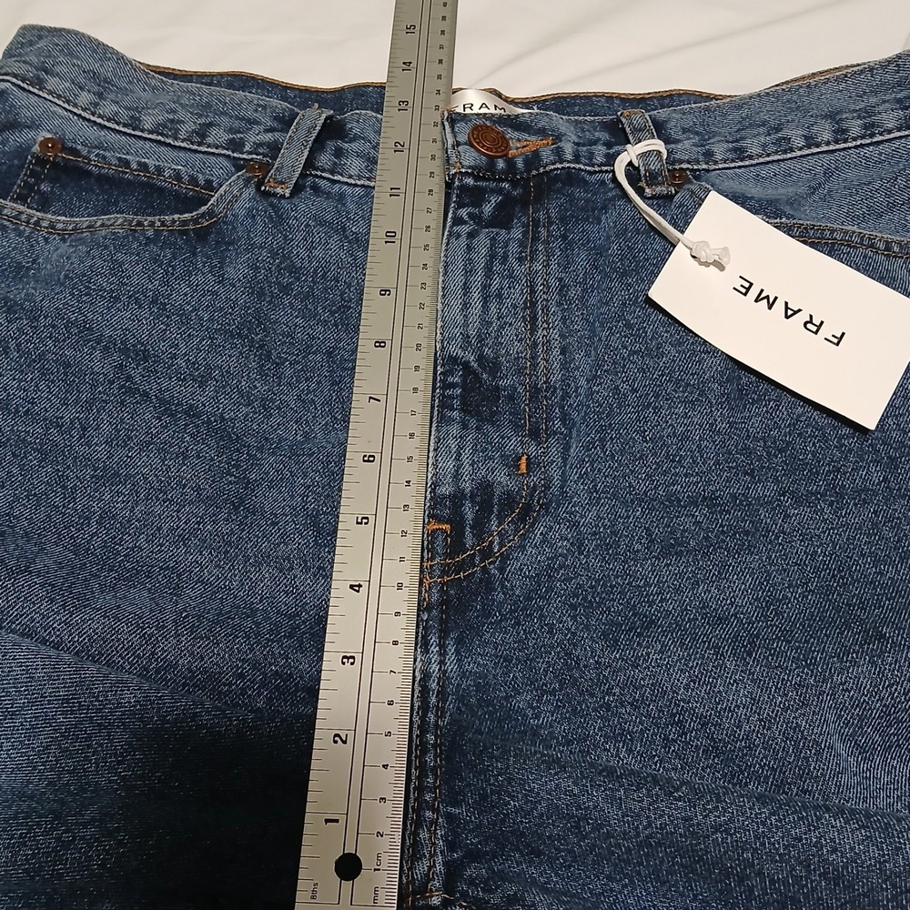 FRAME Le Jane Crop Jeans Medium Wash High Rise Wide Leg Denim Size 30 - Picture 12 of 13